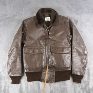 Vintage 80s Type G1 Leather Flyers Aviator Bomber Jacket Size 36 USN - Picture 1 of 16