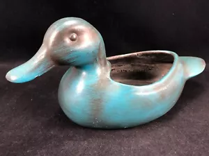 Maceta de pato Haeger vintage cerámica #3071 - verde azulado - hecha en EE. UU. - Imagen 1 de 12