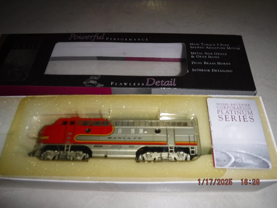 MRC PLATINUM HO F7A SANTA FE EMD LOCOMOTIVE #314C - NOS - NEW! - Image 1 of 4