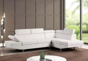 FREE SHIP Modern Contemporary White Living room Sectional Sofa Set Vegan leather - Picture 1 of 4