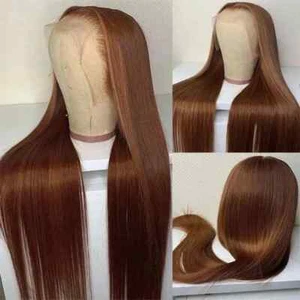13x4 Chocolate Brown Lace Front Wig - 100% Human Hair, Pre-Plucked HD - Picture 1 of 6