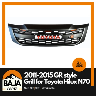 Gr Style Front Grill with LEDs for Toyota Hilux N70 2011-2015 (facelift) - image 1 of 4
