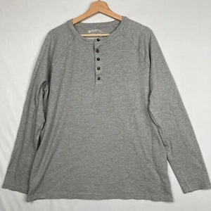 Beretta Performance Henley Shirt Mens XL Gray Long Sleeve Logo Outdoors Hunting - Picture 1 of 8