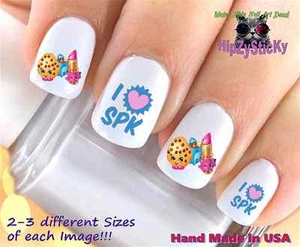 Nail Art Shopkins Season 1 Pink SPK KID Set + Bonus WaterSlide Decal Transfers - Picture 1 of 2