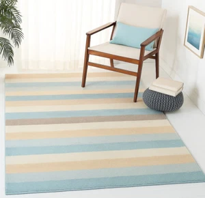 4x6,5x8,8x10 Handmade Wool Tufted Rug Cottage Modern Pastel Blue, Beige & Cream - Picture 1 of 6