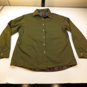 BRANDY MELVILLE FLANNEL LINED BUTTON FRONT SHIRT JACKET Womens One Size Green - Picture 1 of 4
