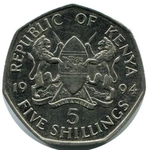 5 SHILLINGS 1994 KENYA Coin #AZ207C - Picture 1 of 3