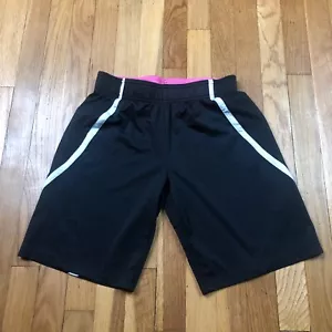 Reebok Shorts Girls Large Athletic Polyester Black Sports Activewear Youth Size - Picture 1 of 7