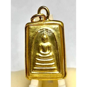 Phra Buddha Somdej Wat Rakhang Gold Plated Sacred Holy Thai Amulet - Imagen 1 de 10
