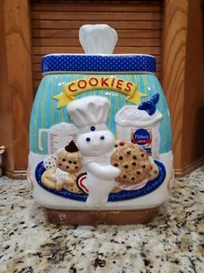 The Danbury Mint Pillsbury Doughboy 12" Ceramic Cookie Jar w/ Lid 2002 - Picture 1 of 8