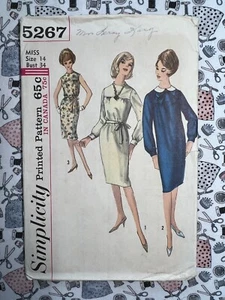 Simplicity Pattern 5267 Misses' Einteiler Kleid mit abnehmbarem Kragen Gr. 14 - Bild 1 von 3