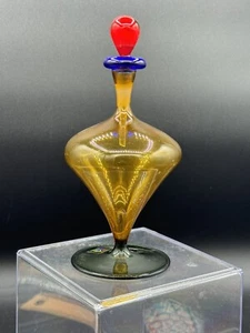Vintage German Multicolored Perfume Bottle With Stpper Original Sticker - Picture 1 of 7