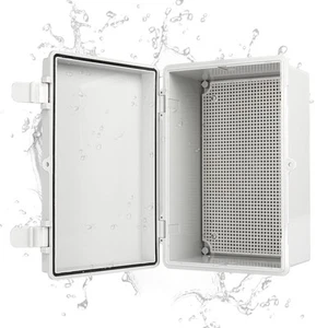 Outdoor Electrical Junction Box with Mounting Plate - 11 X 7 Inch Dustproof Wate - Picture 1 of 6