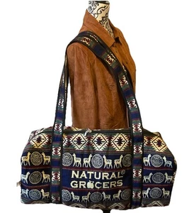 Natural Grocers Llama Multicolor Ecuador Boho Travel Weekender Duffel Yoga Bag - Picture 1 of 22