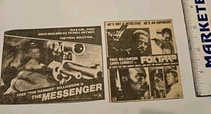 Pubblicità Fred Williamson vintage anni 80 film d'azione giornale / FOXTRAP, THE MESSENGER - Foto 1 di 1