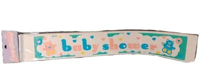 Lote a granel de 12 PAQUETES NUEVOS 9 pies pancartas de baby shower con osos rosas y azules Foto 1 de 2