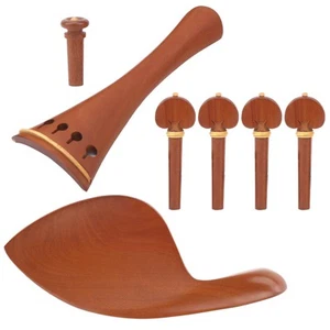 Violin Parts With Chin Rest End Pin Tailpiece Tuning Pegs 4/4 Fittings Set R LIF - Bild 1 von 17