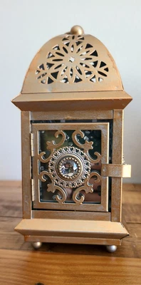 Set of 4 Pier 1 Imports Decorative Gold Metal Lanterns Tea Light Candle Holders  - Image 1 of 4