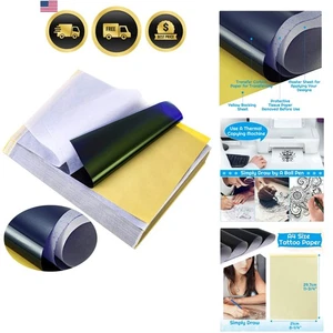 Paquete de 120 hojas de papel de transferencia de tatuajes de papel de plantilla para impresora de tatuajes - Imagen 1 de 10