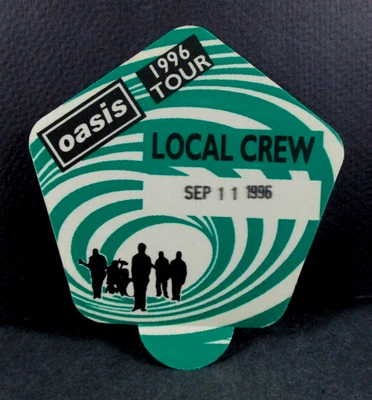Oasis, Unused LOCAL CREW PASS, From Canceled Concert, Charlotte, 11 Sept 1996 - Image 1 of 3