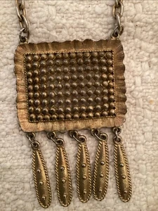 Collar Colgante Lisner Vintage Años 60 Tono Dorado Cadena Ajustable - Imagen 1 de 9