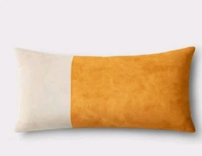 NWT Threshold 12 x 24 Indoor Outdoor Decorative Pillow Cover Velvet Mustard 4123 - Image 1 of 4