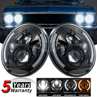 Faros LED de haz alto/bajo con DRL 7" pulgadas para Jeep Wagoneer 1968-1976 Foto 1 de 4