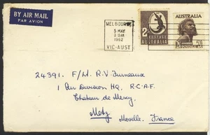 Australia to France MELBOURNE Crocodile Aborigine RCAF NATO Metz CFPO 109 1952 - Picture 1 of 1