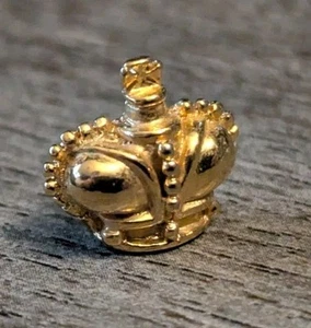 Ornate Detailed Royal Crown, Cross On Top Small Gold-Tone Lapel Pin Or Tie Tac - Picture 1 of 7