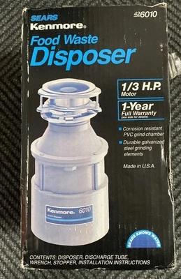 Kenmore Food Waste Disposer 1/3HP - ------- 6010 - Image 1 of 3