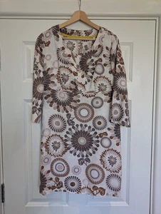 Boden Geometric Mandala Linen Tunic/Dress, Empire Waist (Size 12) 100% Linen - Picture 1 of 11