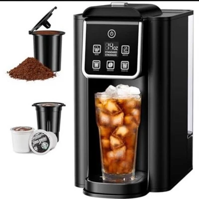 Hot & Iced Coffee Maker with Bold Setting  Reusable Filter,for K Cup and Grounds - Image 1 of 4