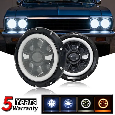 For Chevrolet Chevy II 1962-1967 2PCS 7 inch LED Headlights Hi/Lo Beam DRL 6500K - Изображение 1 из 4