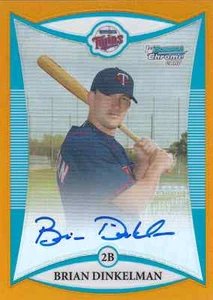 2008 Bowman Chrome Prospects Brian Dinkelman Orange Refractor RC Auto #15/25 - Picture 1 of 1