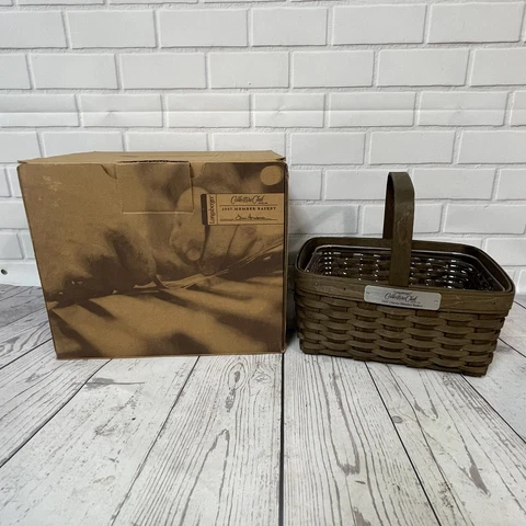 Longaberger 2007 Charter Member Basket + Protector w/ box dark brown Cover