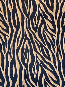 1 mtr schwarz/hellorange Tier Tiger Print Krepp Kleiderstoff..58" breit (147cm) - Bild 1 von 5