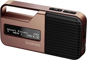 Goodmans Sport Portable Pocket Personal Handheld DAB+ FM Digital Radio Rose Gold