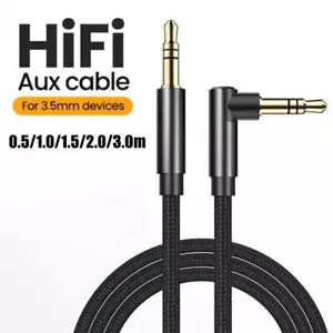 Cable de audio con conector de 3,5 mm codo macho a recto macho cable auxiliar de alta fidelidad - Imagen 1 de 29