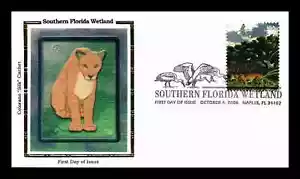 PANTHER WILD CAT SOUTHERN WETLAND FLORIDA 2006 COLORANO SILK CACHET FDC UNAD - Picture 1 of 1