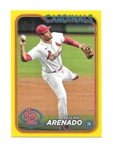 2024 Topps Series 1 NOLAN ARENADO Yellow Parallel -ST LOUIS CARDINALS- #118 - Picture 1 of 1