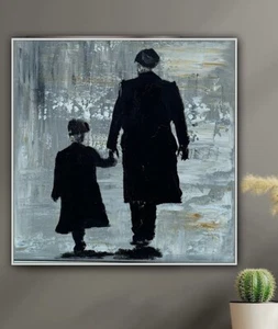 figurative Abstract Modern Original Oil Painting On 40x40cm Canvas ‘Tommy Shelby - Picture 1 of 21