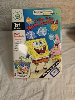 Leap Pad Plus Writing Nick Brainy Briny Math Games SpongeBob TWO Books  - Image 1 of 3
