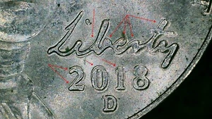 2018 D Jefferson Nickel US 5C ERROR COIN DOUBLE Date, LIBERTY & MONTICELLO N749B - Picture 1 of 4