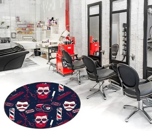 3D Red Beard R226 Barber Shop Non Slip Rug Mat Round Elegant Carpet Panda - Picture 1 of 5