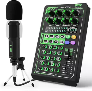 Portable Bluetooth Live Broadcast Sound Card Pro Audio Interface DJ Mixer Conden - Picture 1 of 11