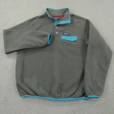 Chaqueta Patagonia Mujer Grande Synchilla Snap T Polar Gris Aqua Pullover Suéter Foto 1 de 4