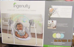 Ingenuity Comfort 2 Go Portable Compact Swing with TrueSpeed - Fanciful Forest - Picture 1 of 7