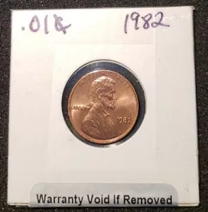 1982 Lincoln Cent ERROR Die CLASH ""Y"" RÜCKWÄRTS - Bild 1 von 5