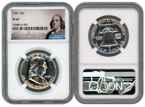 1957 SILVER FRANKLIN HALF DOLLAR 50C NGC PF67  E11 Cover