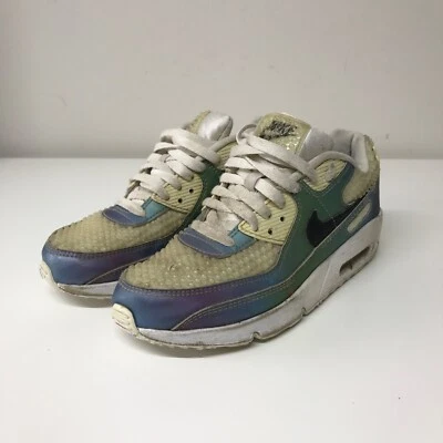 Nike Air Max 90 Trainers UK 4.5 EU 37.5 Metallic CT9631-100 – Bubble Pack" - Image 1 of 4